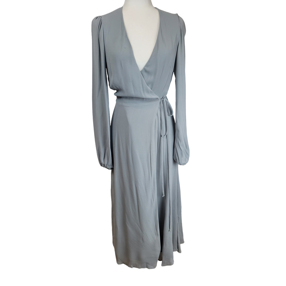 NWT Reformation Nicole Wrap Midi Dress in Dove Gray AS IS